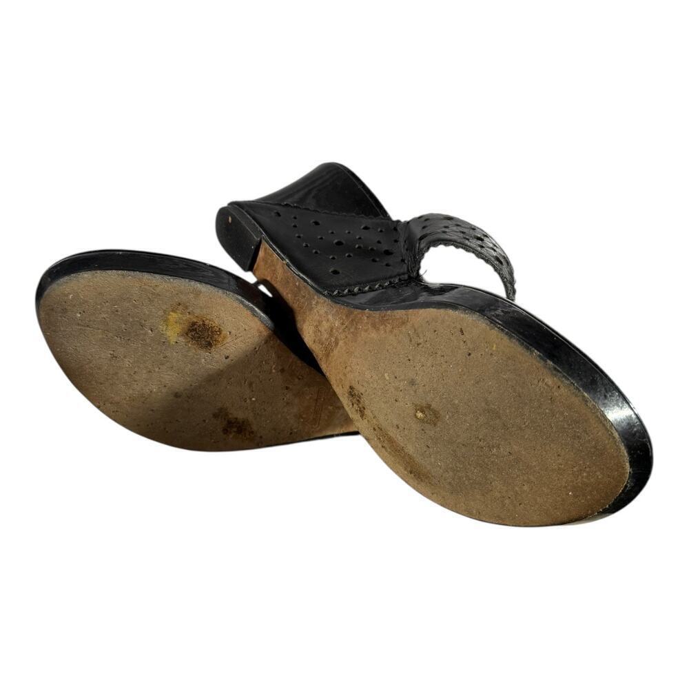 Cole Haan Black Leather Wedge Sandals Women’s Size 10B Open Toe Slip-On - Picture 8 of 8